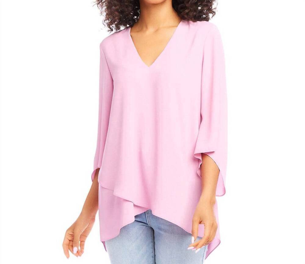 NEW KAREN KANE bracelet sleeve asymmetric top in dusty pink